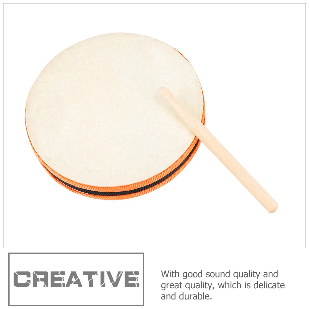 

1 set Wooden Hand Portable Double-Sided Kids Music With Smooth Drum Sticks Durable Eco-Friendly Baby Gift Educational Percussion