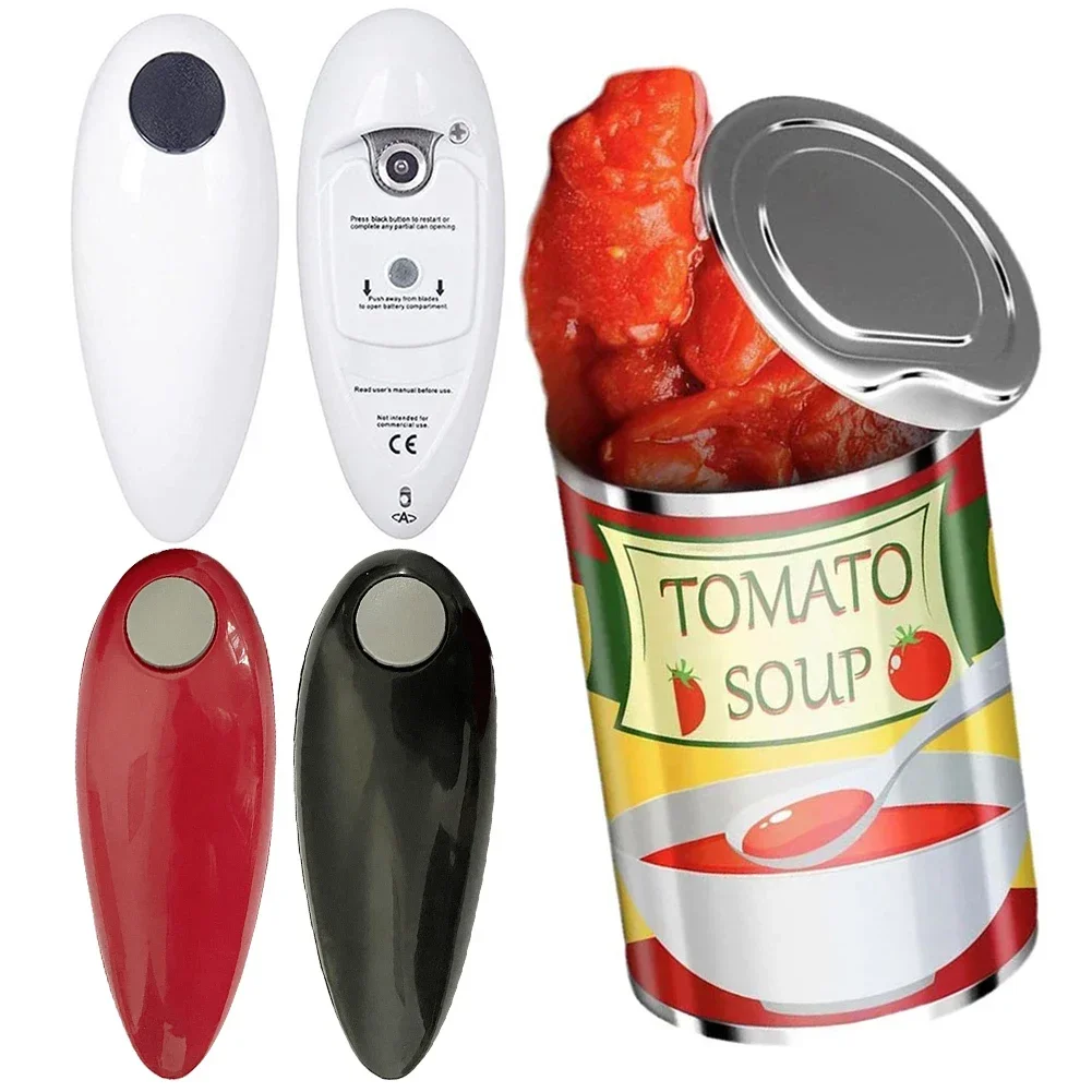 Electric Can Opener Automatic Jar Opener Smooth Edge Bottle Opener Battery Operated for Weak Hands for All Kinds of Jars