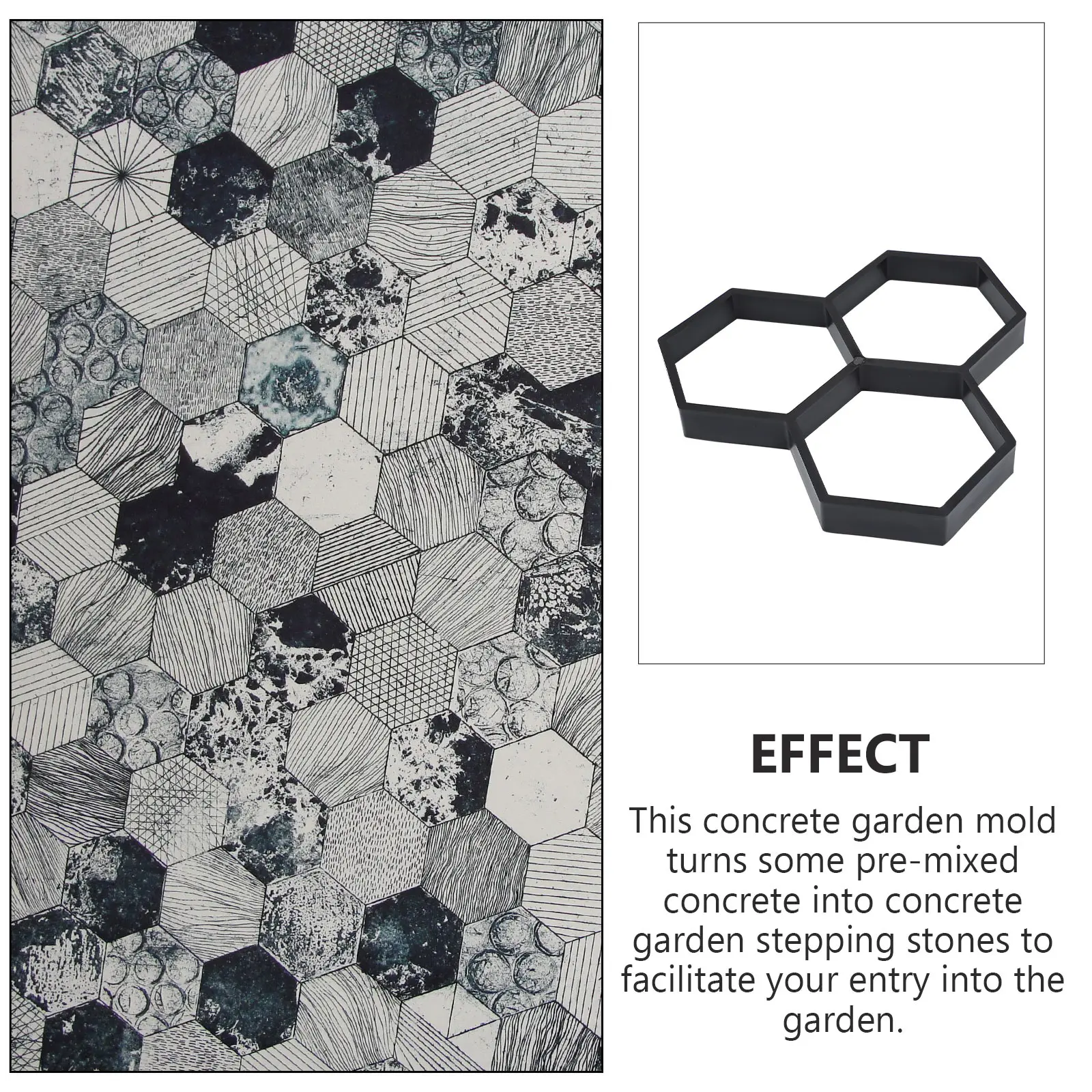 

1pc Paving Mold Durable Lightweight Reusable Diy Path Maker For Patio Driveway Courtyard Garden Walkway Hexagonal Tile Mould