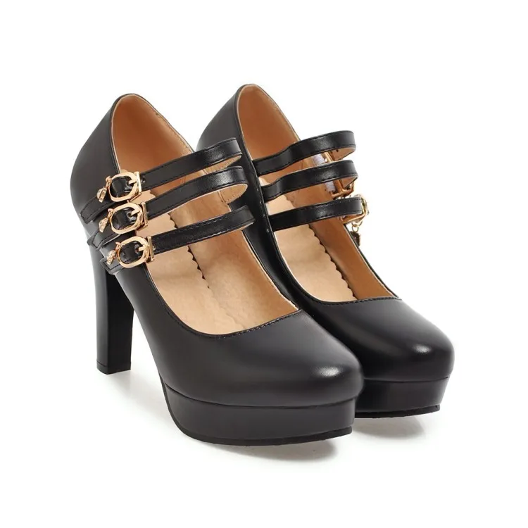 Oversize Large size Big size High-heeled shoes Pointed toe Thick Heel platform shoes Height Increasing Light Weight