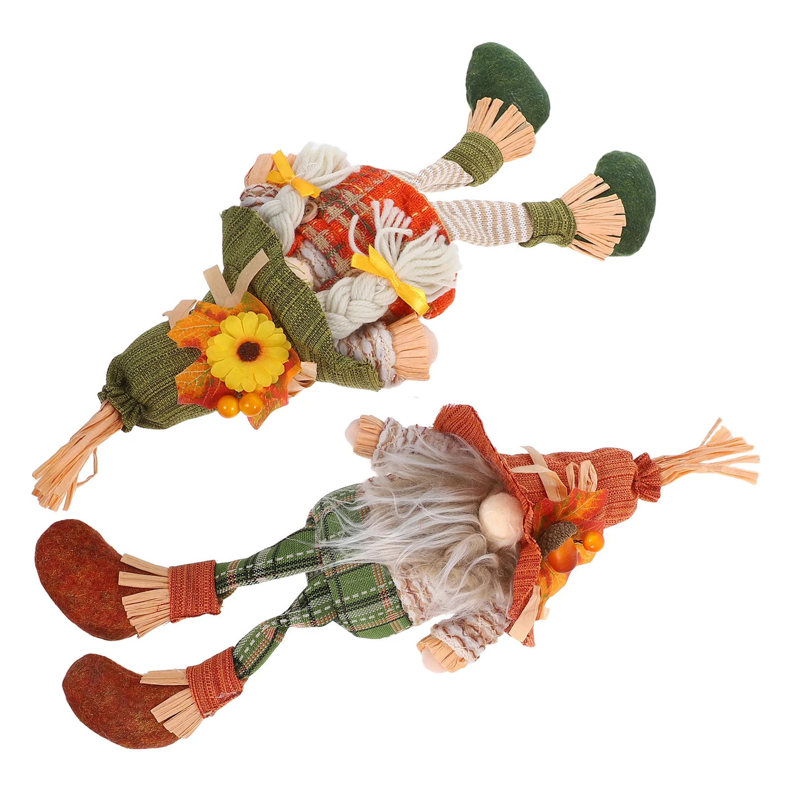 

2pcs Decor Autumn Gnome Knitted Thanksgiving Fall Home Living Room Dining Table Desktop Centerpiece Adornments Small