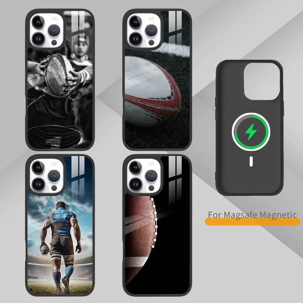 

R-Rugby Sport R-Rugby Phone Case For iPhone 14,16,15,13,17,12,Plus,Pro,Max Magnetic For Magsafe Frosted Cover