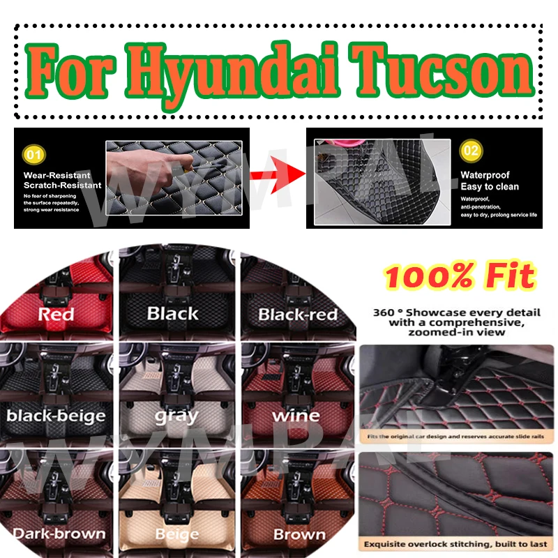 

Luxury Car Floor Mats For Hyundai Tucson NX4 2024 2023 2022 2021 Auto Interiors Foot Rugs Products Automobiles Cover Accessories