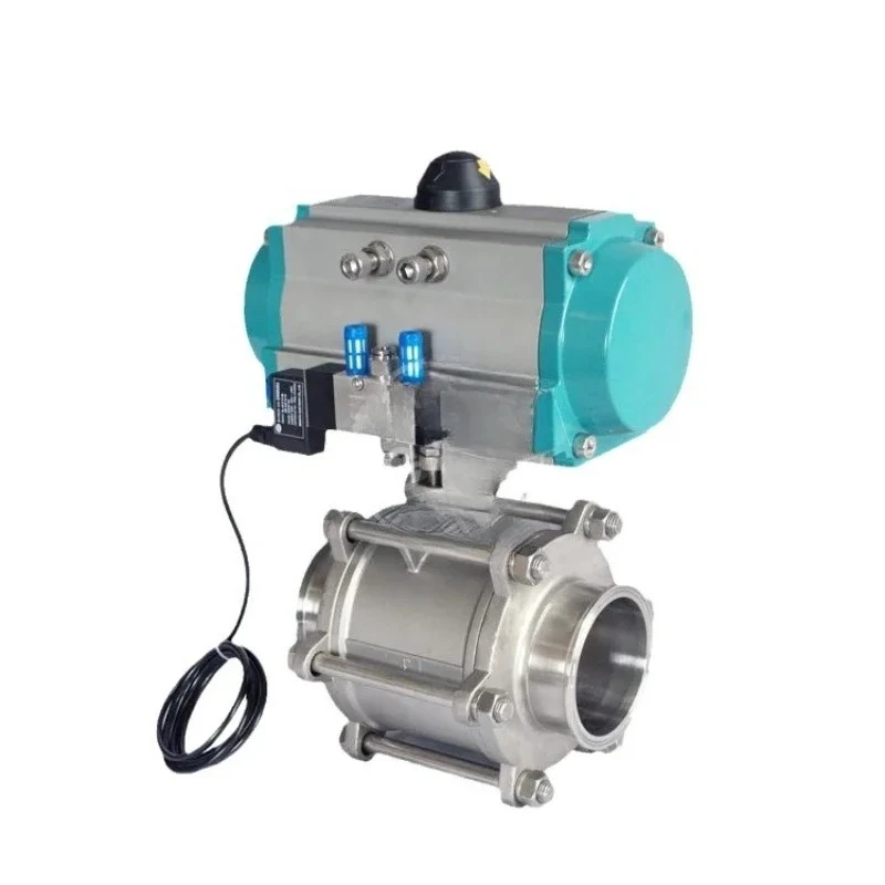 Sanitary grade three-piece all-inclusive clamp ball valve oil-free degreasing clamp quick-loading ball valve pipe 38 chuck