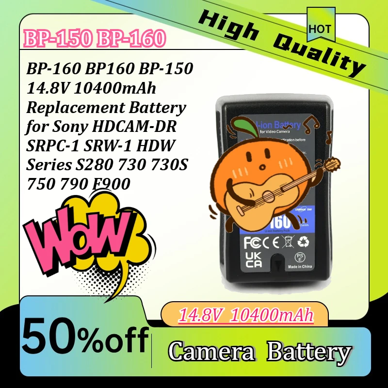 BP-160 BP160 BP-150 14.8V 10400mAh Replacement Battery for Sony HDCAM-DR SRPC-1 SRW-1 HDW Series S280 730 730S 750 790 F900