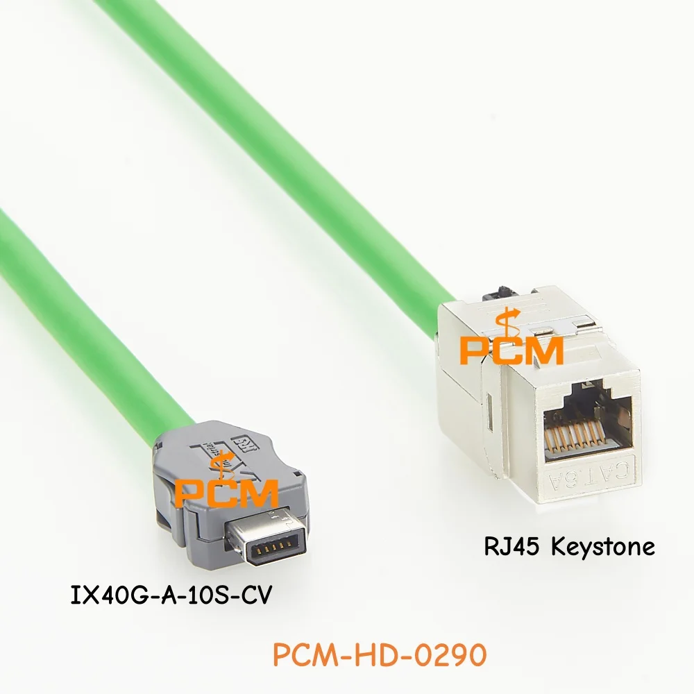 IX Industrial CAT6A Ethernet Cable IX A Key to RJ45 Keystone Jack Shielded 10Gbps Industrial Network Cable for Machine Vision