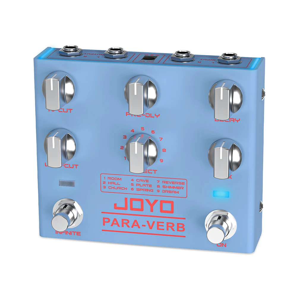 

JOYO R-31 Reverb Guitar Pedal Stereo Reverb Guitar Effector True Bypass Design 9 Reverb Tones 6.35mm Interface Guitar Parts