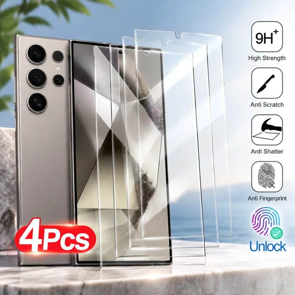 4PCS Tempered Glass For Samsung Galaxy S25 S25 FE S24 Ultra S24+ Screen Protector For Samsung Galaxy S24 S24 FE S23 Ultra S23