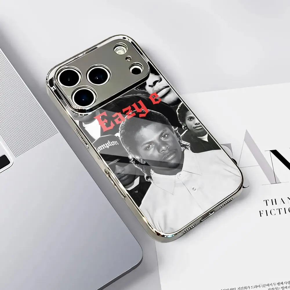 

Чехол для телефона Rapper Singer E-eazy E для iPhone 17 16 15 14 13 12 Pro Max Plus, металлический, с гальваническим покрытием, противоударный бампер