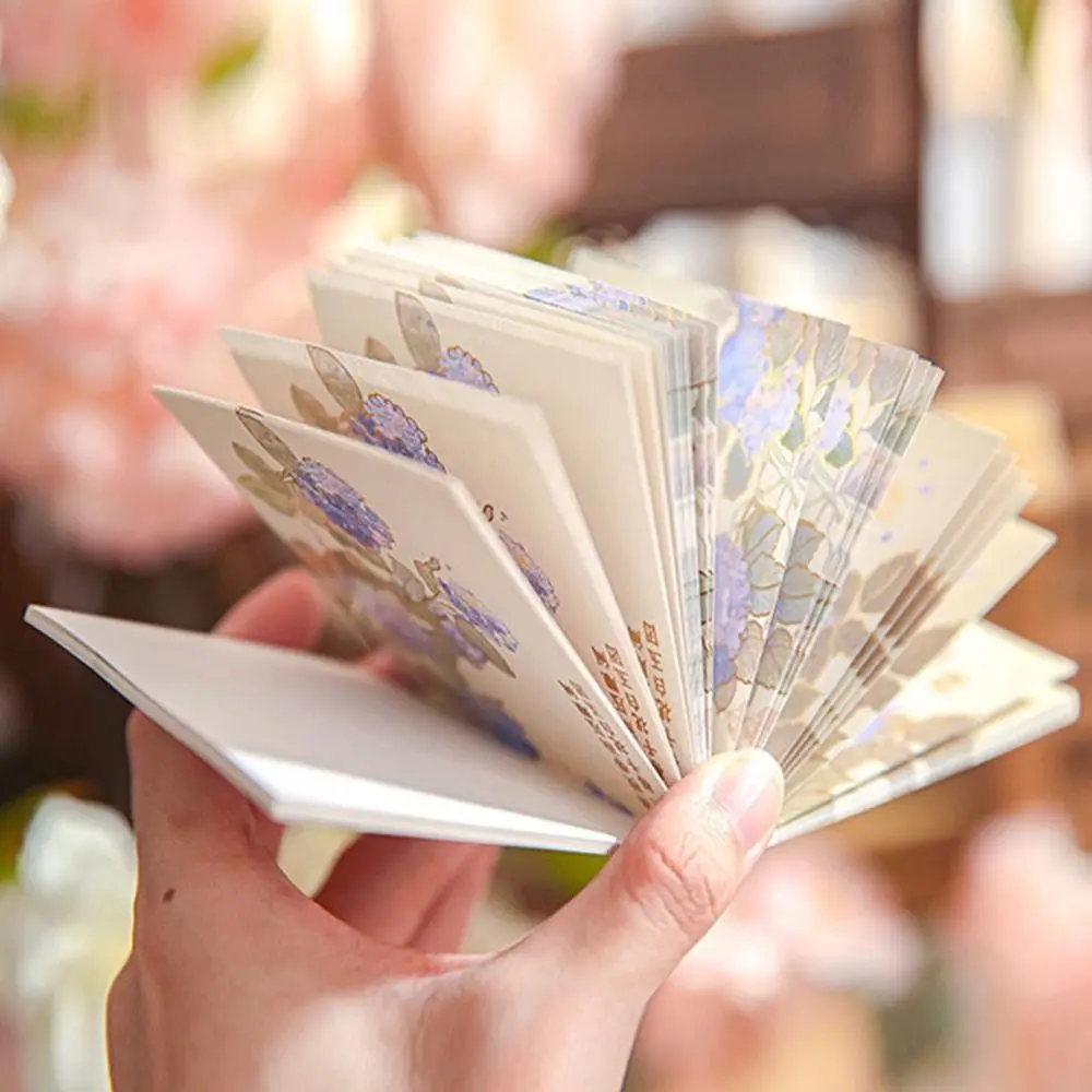 Bloc de notas de papel con patrón de flores Retro, Bloc de notas de estilo chino, 60 hojas, tarjetas de flores autoadhesivas, Bloc de notas de patrón, regalo