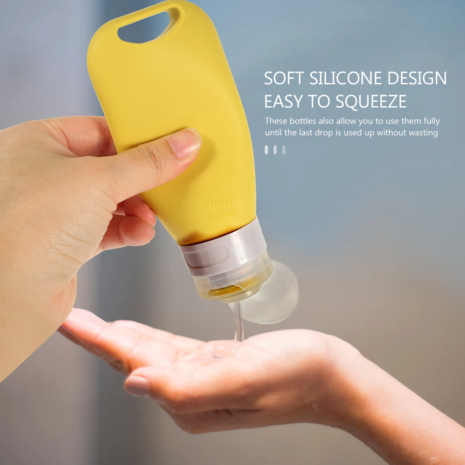 

4pcs Leakproof Travel Bottles Toiletries Set Portable Silicone Lotion Shampoo Dispensers Empty Sub Containers