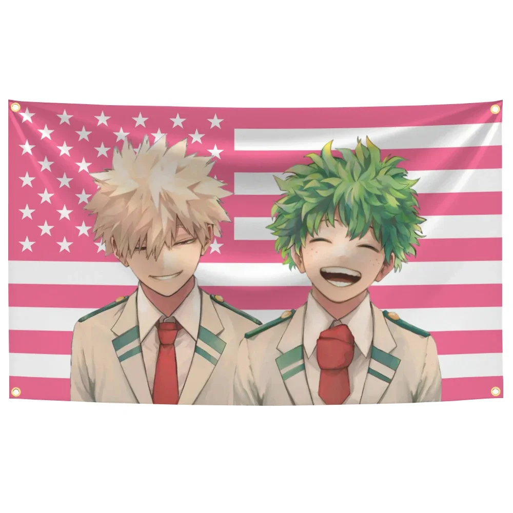 My Hero Academias American Flag Bakugou Katsuki Tapestry Home Decor Items Barber Shop Custom Flags for Bedrooms Bedroom Stuff