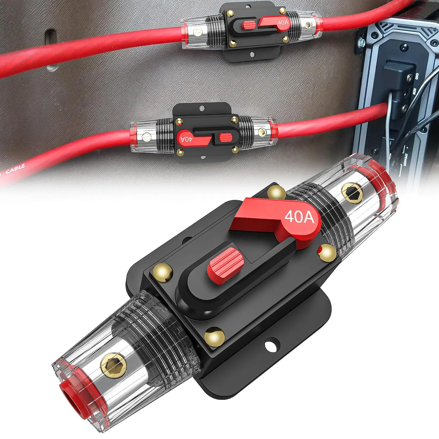 Manual Reset Circuit Breaker Fuse 20A 30A 40A 50A 60A 80A 100A 150A Waterproof for Car Audio System Marine 12V-48V