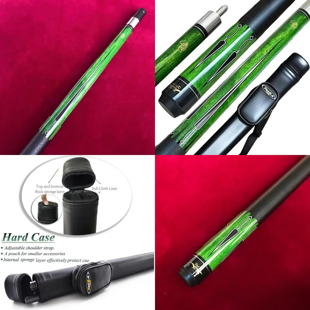 

Professional Maple Pool Cue with 13mm Tip, 58 Length, 19-21 Oz Weight Options, Blue, Red, Green Colors