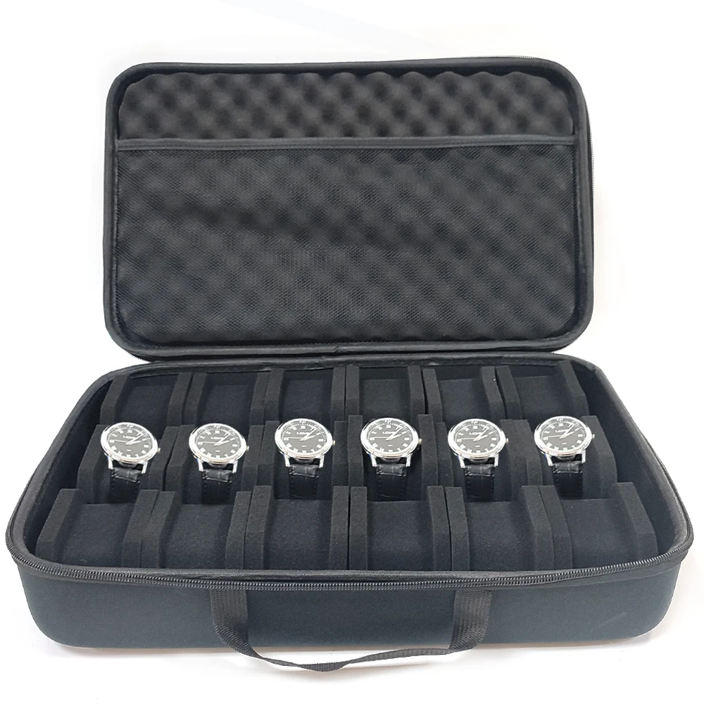 

Коробка-органайзер для хранения 18 часов, дорожный футляр для часов, портативный держатель для демонстрации наручных и умных часов для мужчин и женщин