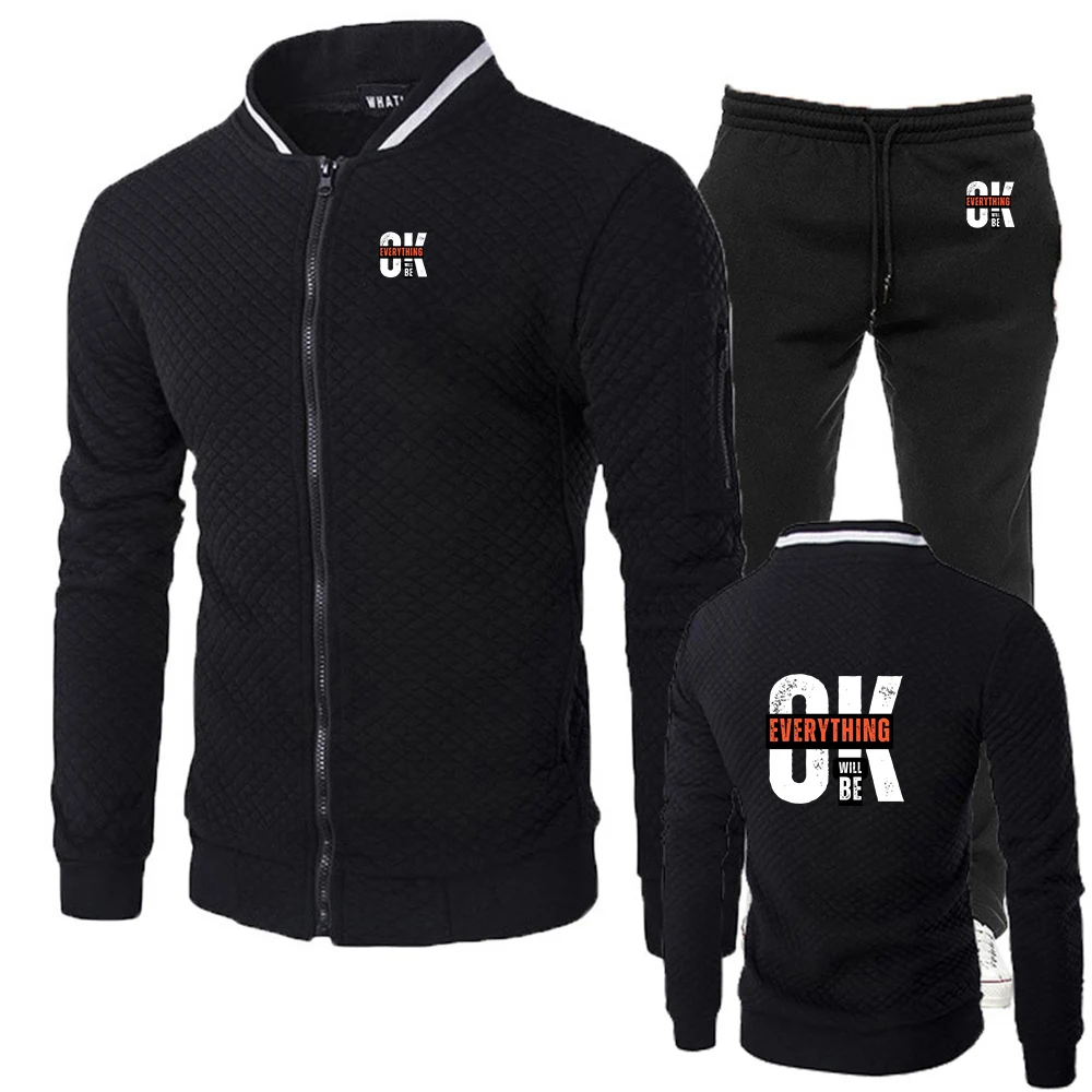 

Spring And Autumn Everything Will Be Ok Logo Print 2026 Men's High end Luxury Avant Garde Style Hoodies Pants Sports Suits