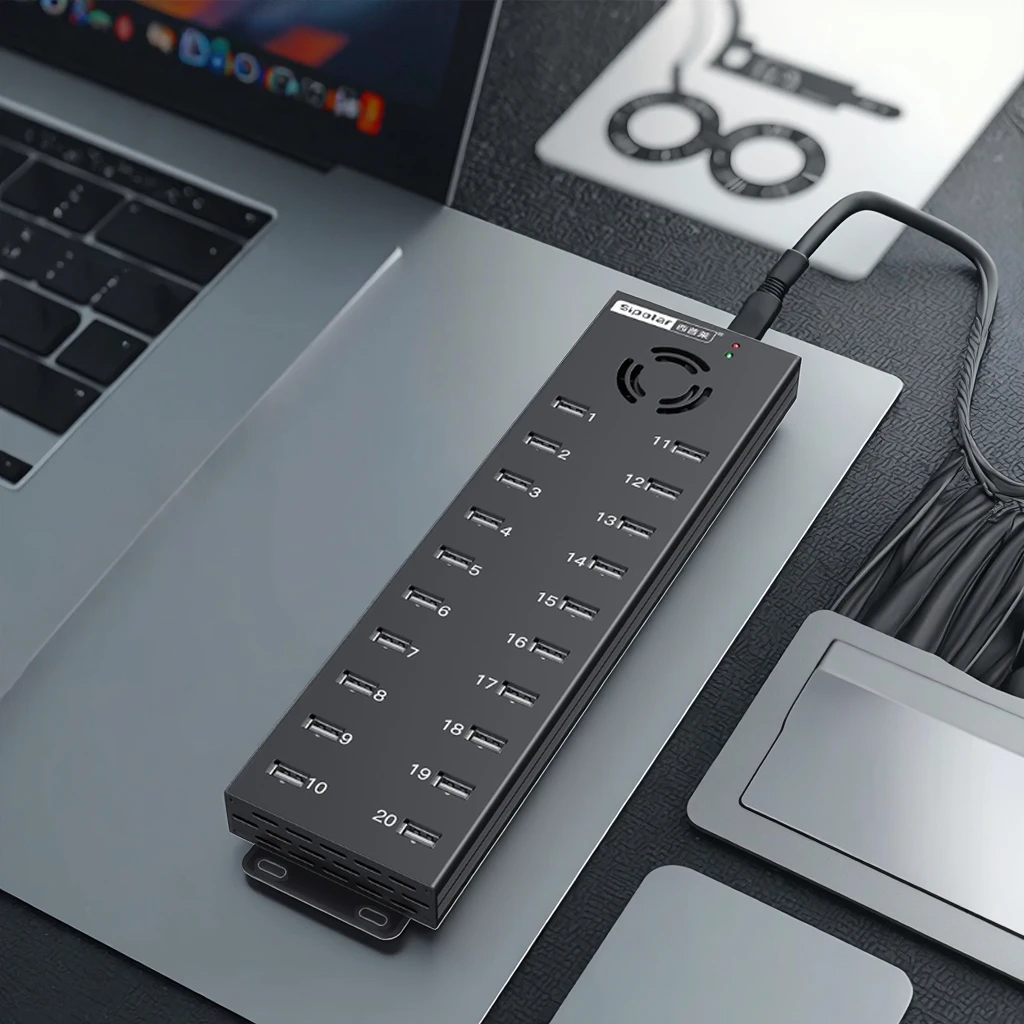 

A805P Full Metal 20-port Usb Charging Hub 120w High Speed 480Mbps USB2.0 Hub for 4G Modern