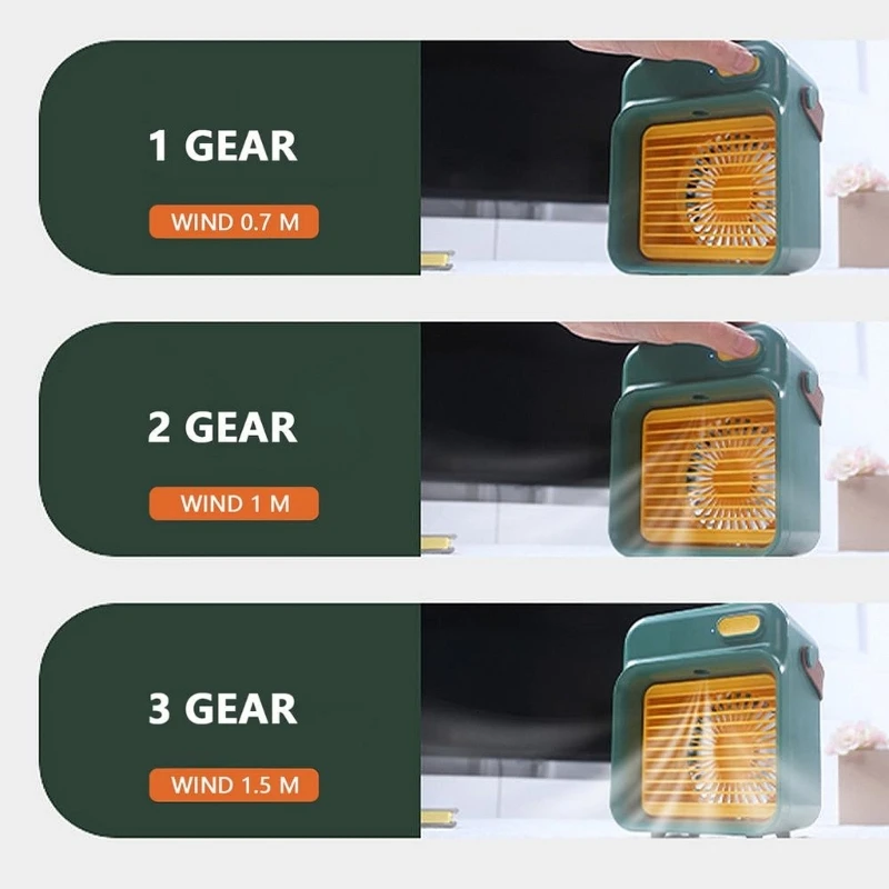 ポータブル充電式エアコン,3速,風,冷却ファン,寝室,机,オフィス,車用