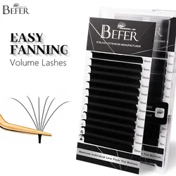 Befer Easy Fan Lashes Extension Matte Black Soft Easy Fanning Bloom Eyelashes Austomatic Flowering Make up Professional Supplier