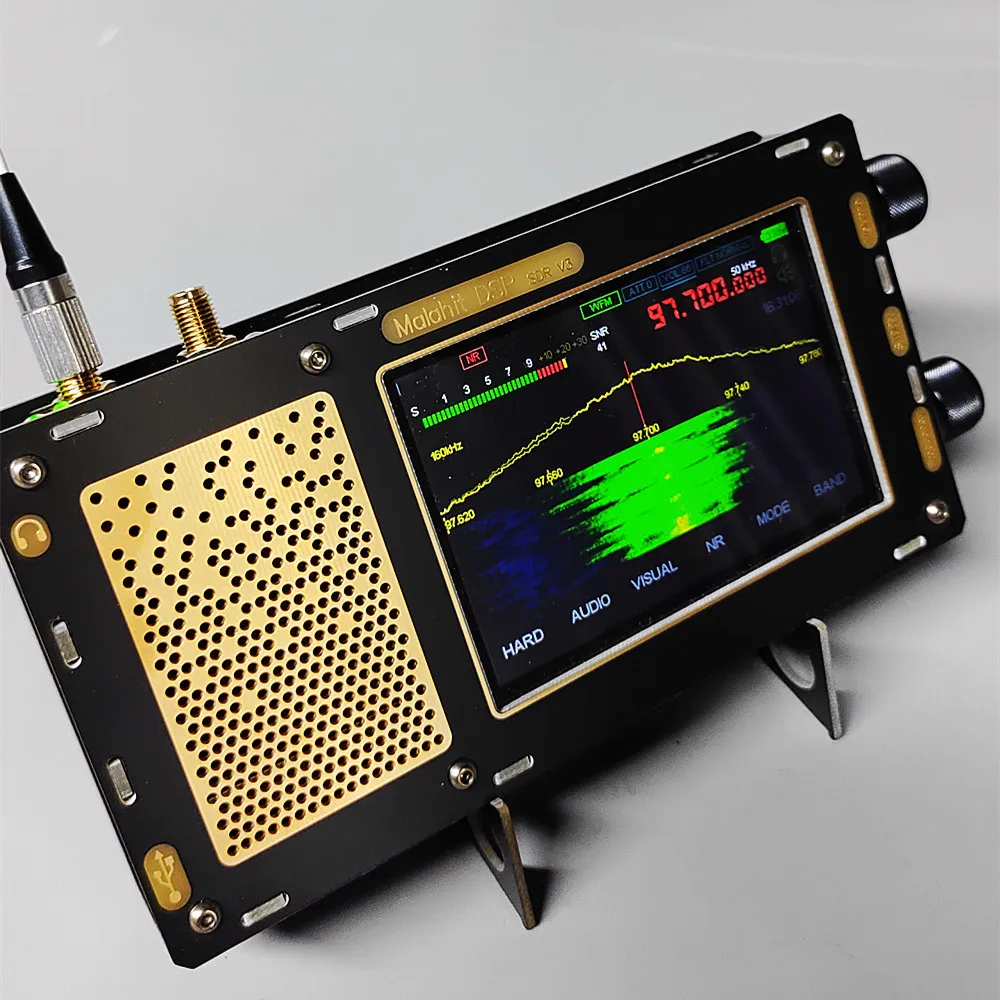 Imagem -06 - Malaquite Rádio Antena Dupla Versão Mais Recente 1.10d Malahit-dsp Estéreo Portátil 3rd Versão Sdr Receptor 50khz2ghz Novo v3
