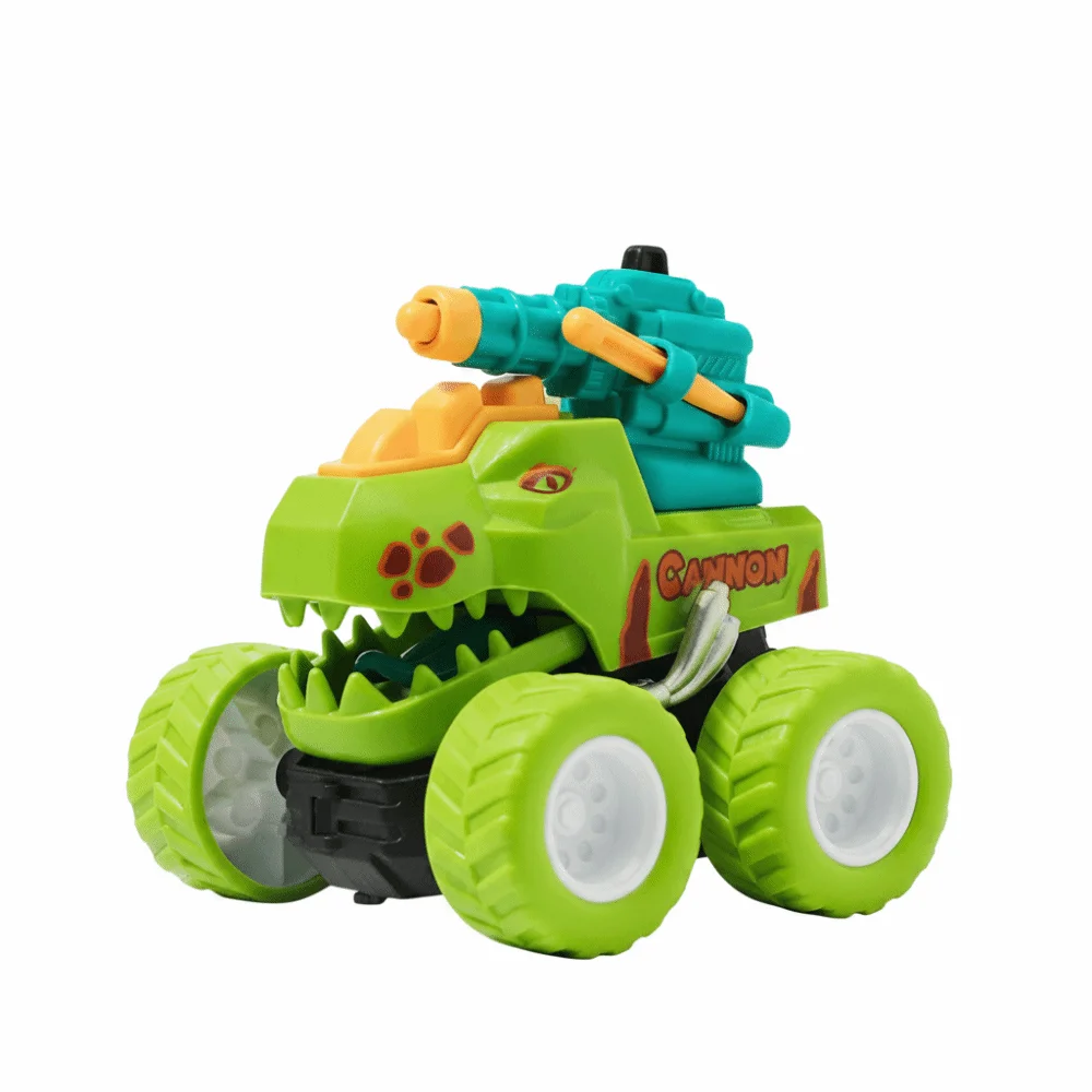 Cartoon Design Dinosaur Car Toy Inertial Sliding Ballistic Launch Pull-back Vehicle Mini Size One Step Transform