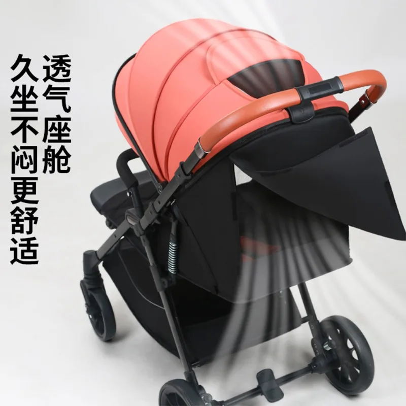 Il passeggino può sedersi e sdraiarsi nel passeggino bidirezionale ammortizzante per neonati dai 0 ai 3 anni
