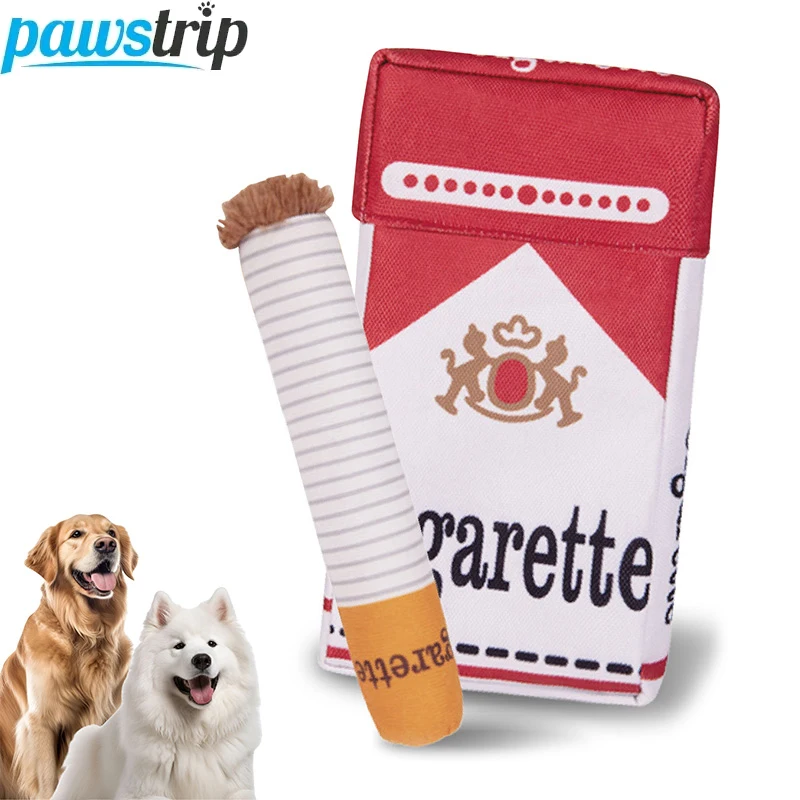 Lustiges Quietsch-Zigarrenspielzeug für Hunde, interaktives Imitations-Zigarren-Kauspielzeug für kleine und mittelgroße Hunde, Plüsch-Hundespielzeug-Set, Haustierbedarf