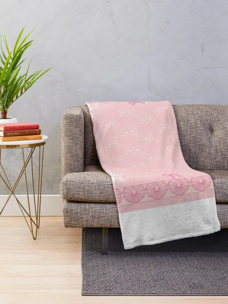 Pink coquette Throw Blanket Decorative Beds Furrys Sofa Quilt Decoratives Blankets