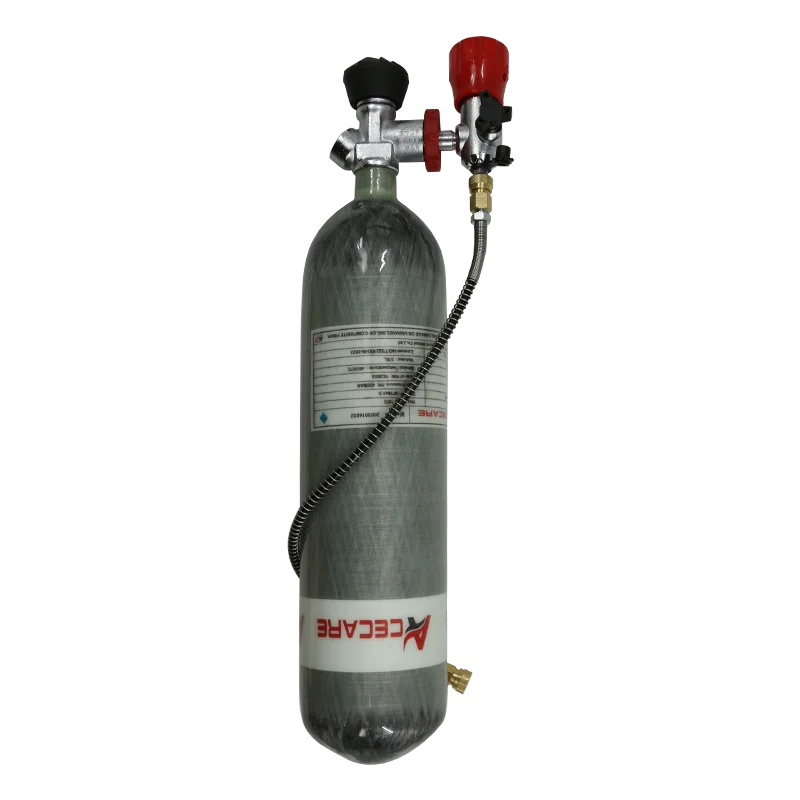 Acecare 3L CE 30Mpa 4500Psi 300Bar HPa Carbon Fiber Cylinder with Valve and Filling Station for Diving and Fire Safety M18*1.5