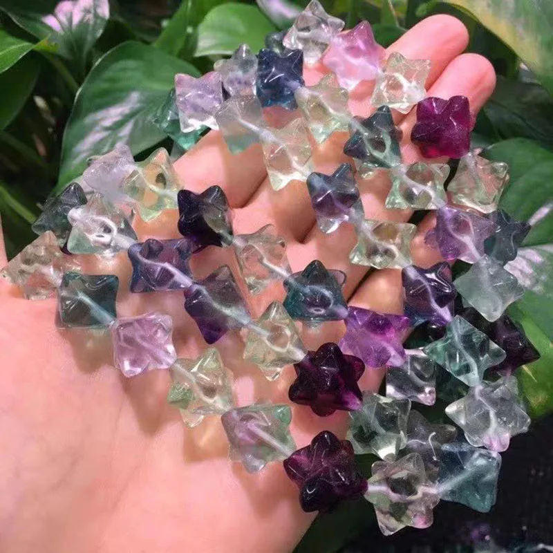 7-11mm Natural Fluorite Stone Beads 15