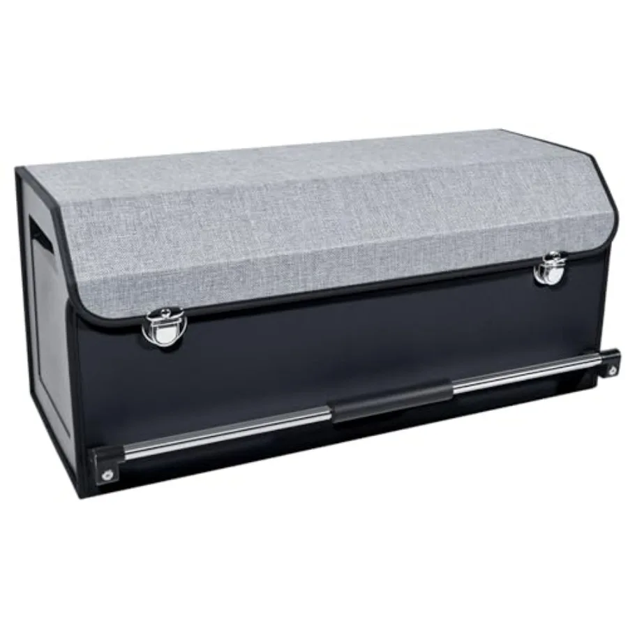

XCF SUV Trunk Organizer Collapsible Car Trunk Organizer with Lid and Sturdy Handle Car Trunk Leather Storage Box SVU Cargo Stor