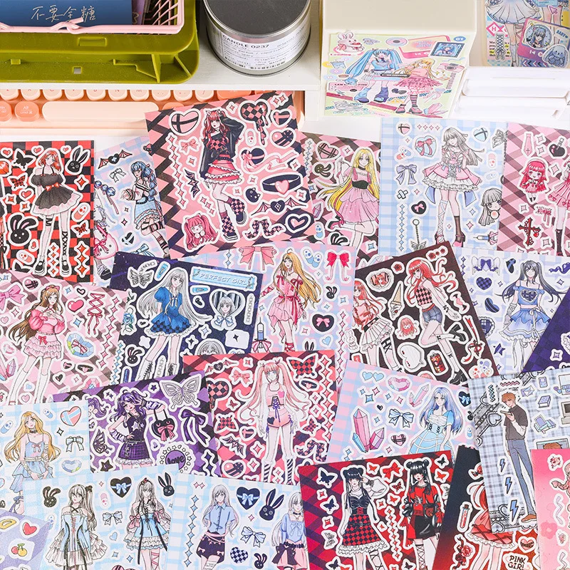 2 styles 50pcs Cartoon princess Clothes series Decoration sticker Diary Album Scrapbooking material sticker Junk Journal Supplie