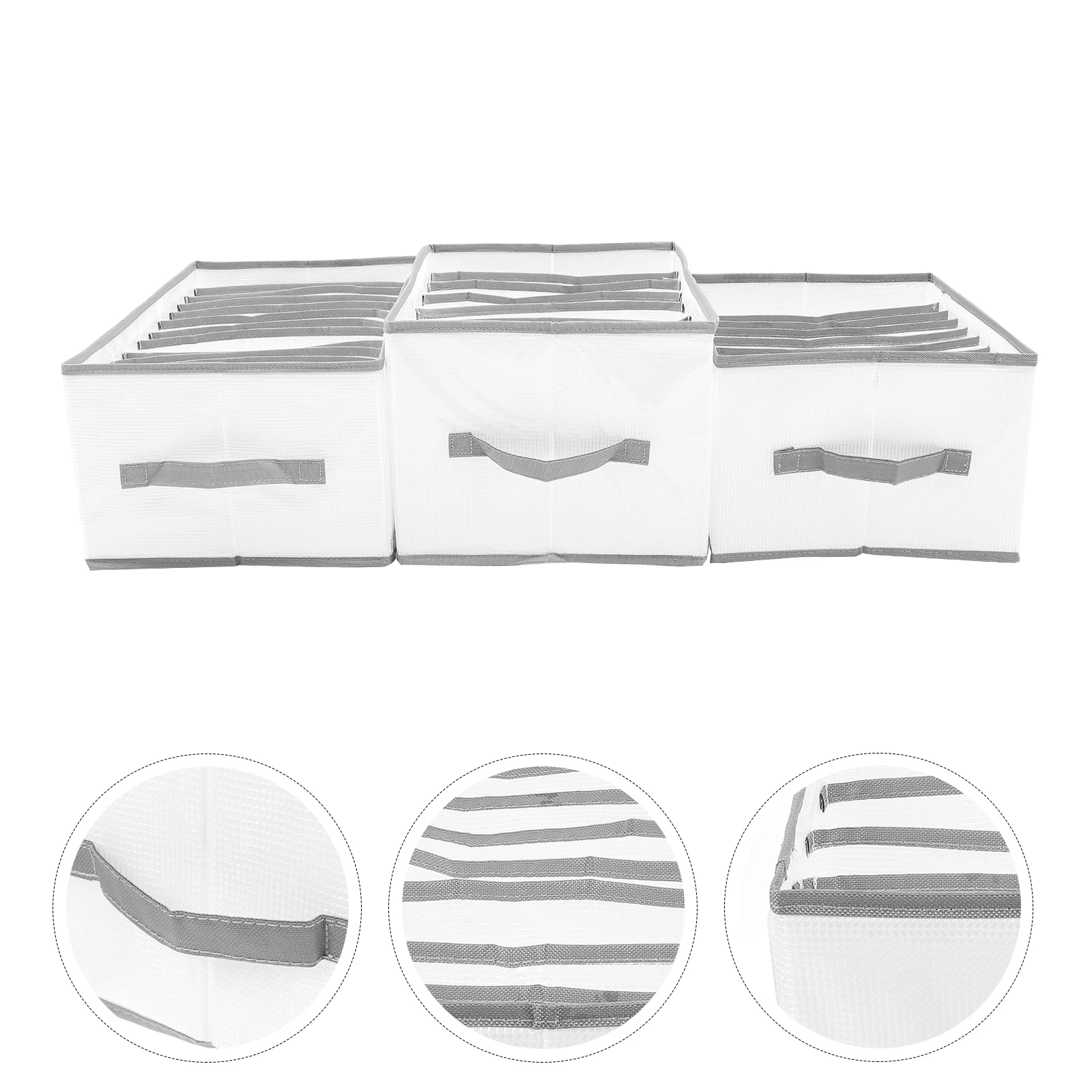 

3pcs Foldable Clothes Storage Boxes Wardrobe Organizer For Drawer Closet Household Cloth T-Shirts Jeans