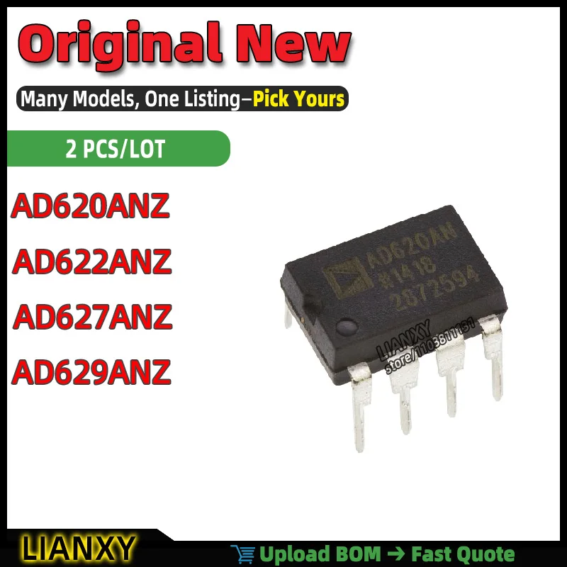 AD622ANZ AD629ANZ AD627ANZ AD620ANZ PDIP-8 IN-AMP INSTRUMENTATION AMPLIFIER New Original