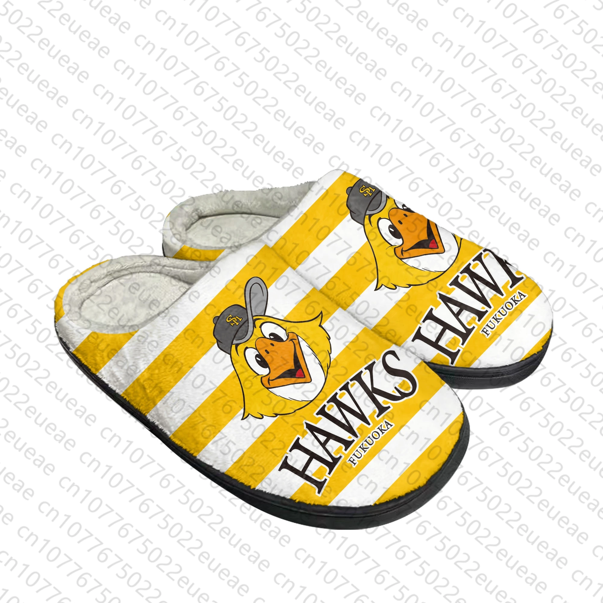 ホークス Fukuoka SN baseball Home Cotton Slippers Mens Womens Plush Bedroom Casual Keep Warm Shoes Thermal Indoor Slipper Customized