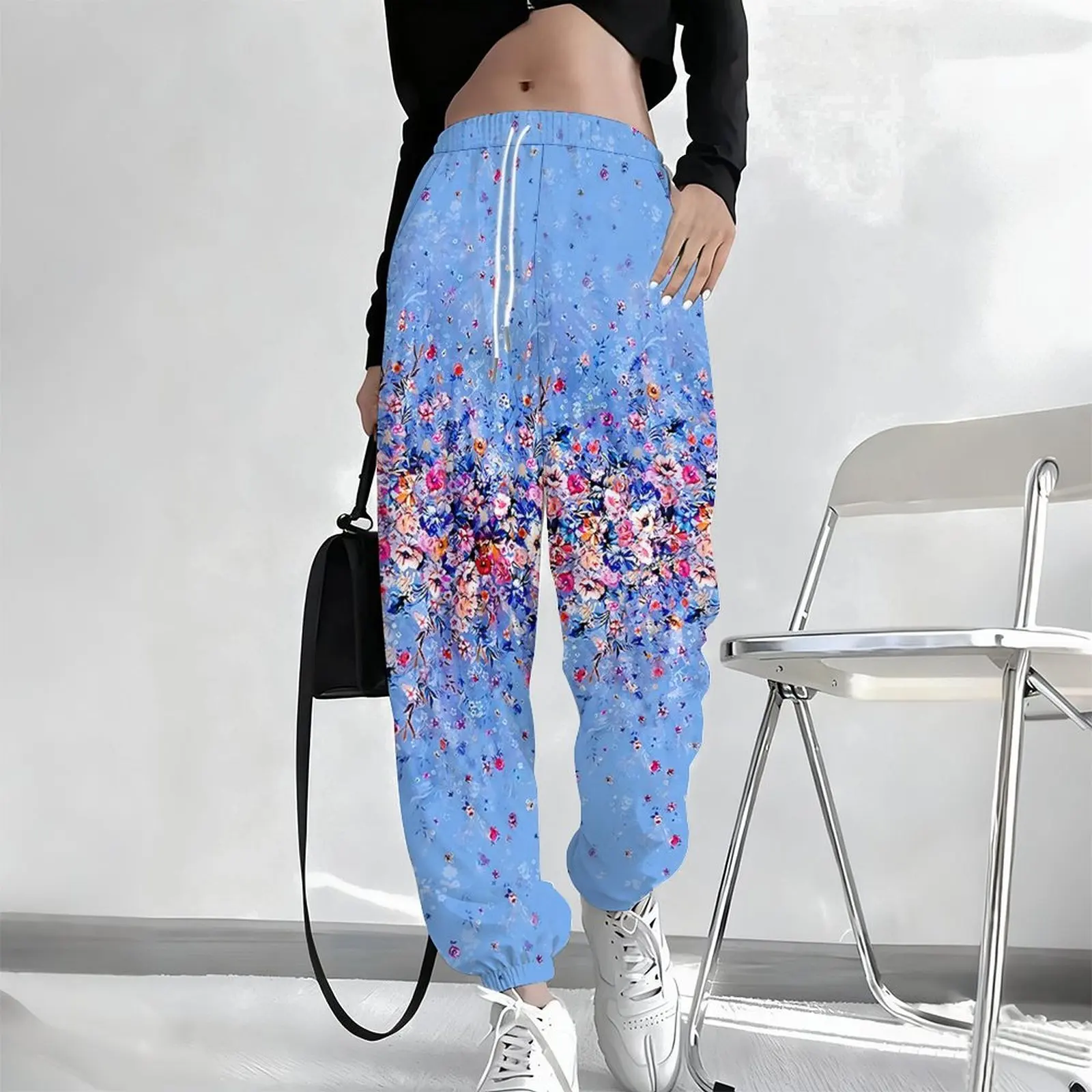 Autumn Pocket Yoga Pants Fashion Drawstring Jogging Pants Printed Sportswear Pants Winter Women's Casual Trousers