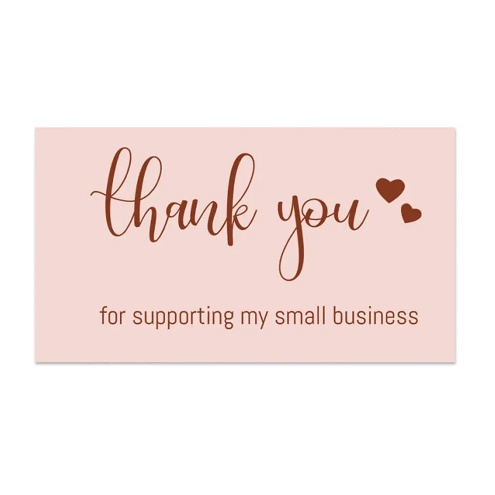 Pink Gold Leaf Thank You for Supporting My Business Card for Commercial Use Party Decor Stickers Invitation Envelope Label Card