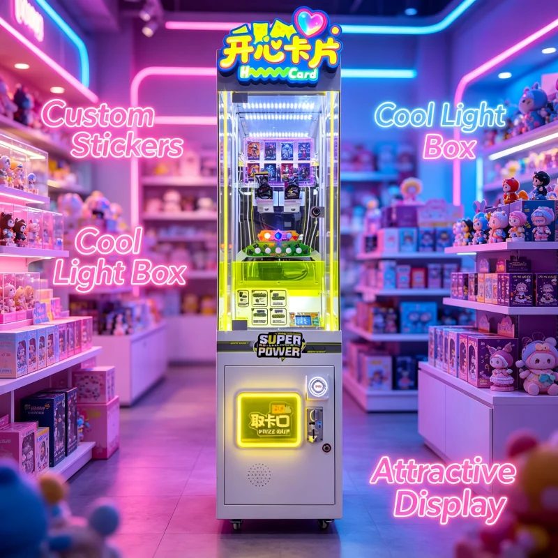 Entertainment Hall Trading Card Push Machine, Pika TCG Card Unit, Coin Redemption Module for Arcade Store Customized