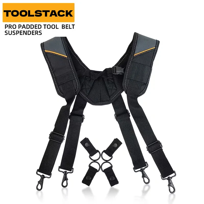 

Heavy Duty Tool Suspenders Adjustable Construction Harness Padded Shoulder Support for Carpenter Electrician Work Belt Suspender