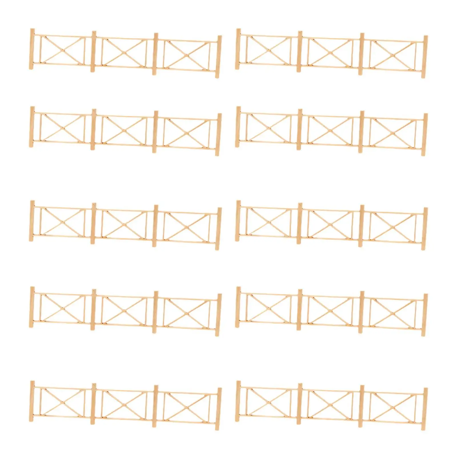 10 Stück Mini-Zäune, 1/50, Holz, realistische Dekoration, Landschaftszäune, Kunsthandwerk für Sandtisch, Garten, Layouts, DIY, Diorama-Szene, DIY