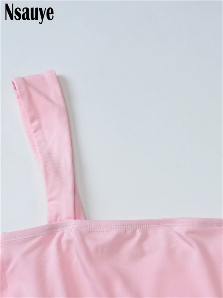 Nsauye 2025 outono sem mangas sexy magro mini vestido roupas femininas sólido cortar elegante cintura alta plissado clube vestidos de festa