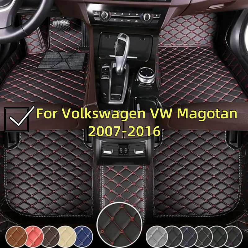 

Автомобильные коврики на заказ для Volkswagen VW Magotan 2007-2016, кожаные коврики из микрофибры с полным покрытием, роскошные напольные коврики