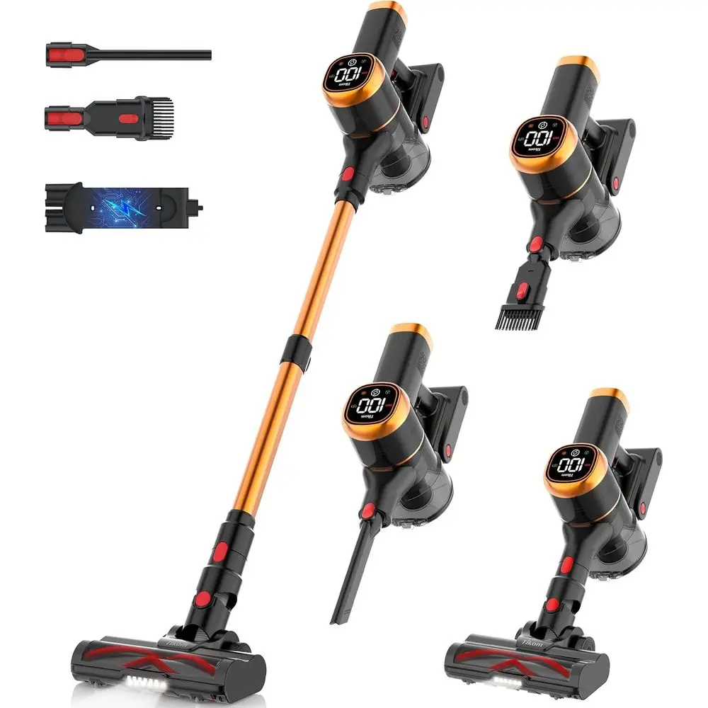 

Беспроводной пылесос, 40000Pa/450W, вертикальный пылесос с LED-дисплеем, зарядная док-станция, антистатический эффект, легкий ручной пылесос