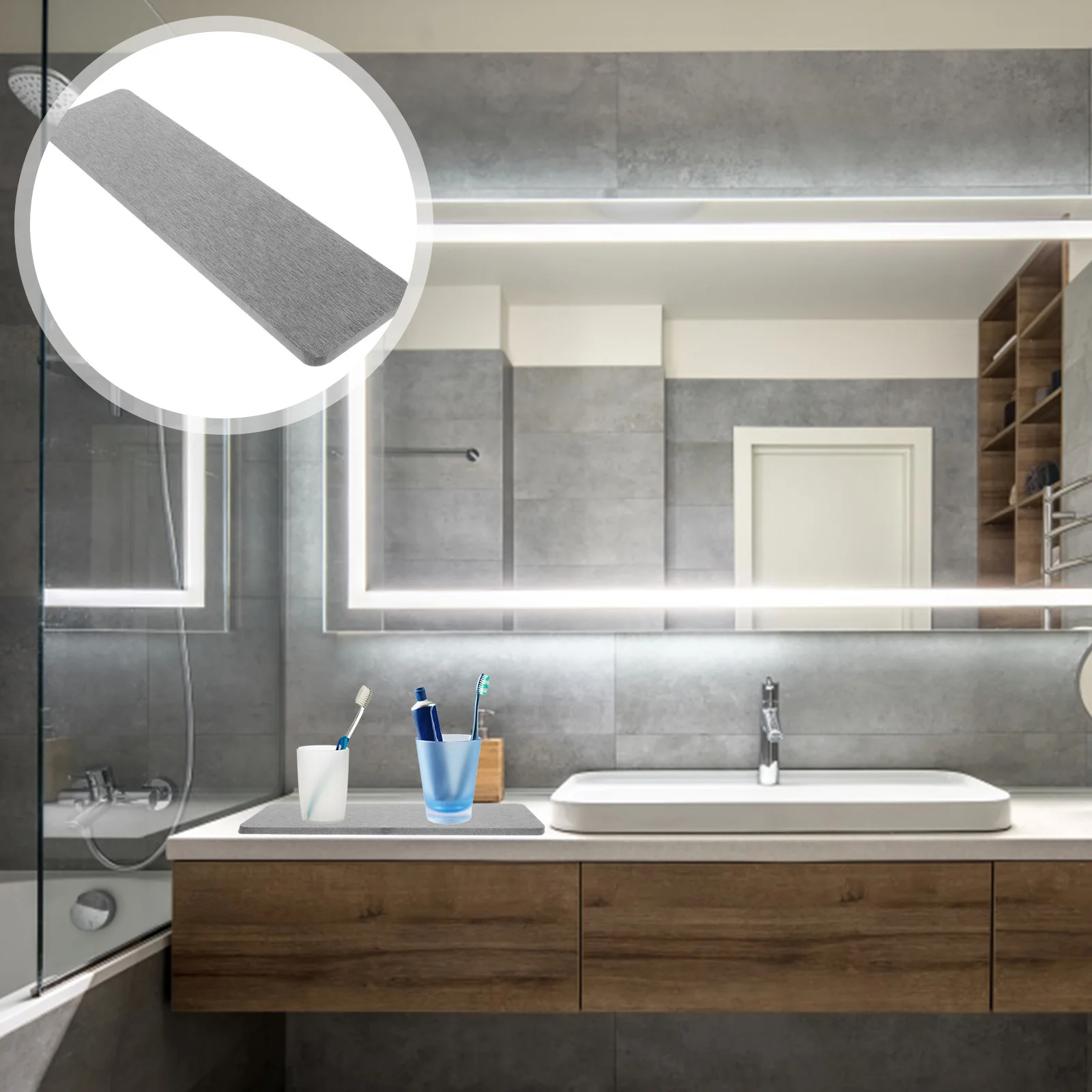 

Прямоугольный впитывающий коврик из диатомита, столешница для ванной комнаты, мыльница, водопоглощающая подставка для душа, кухни, туалета, ежедневного использования