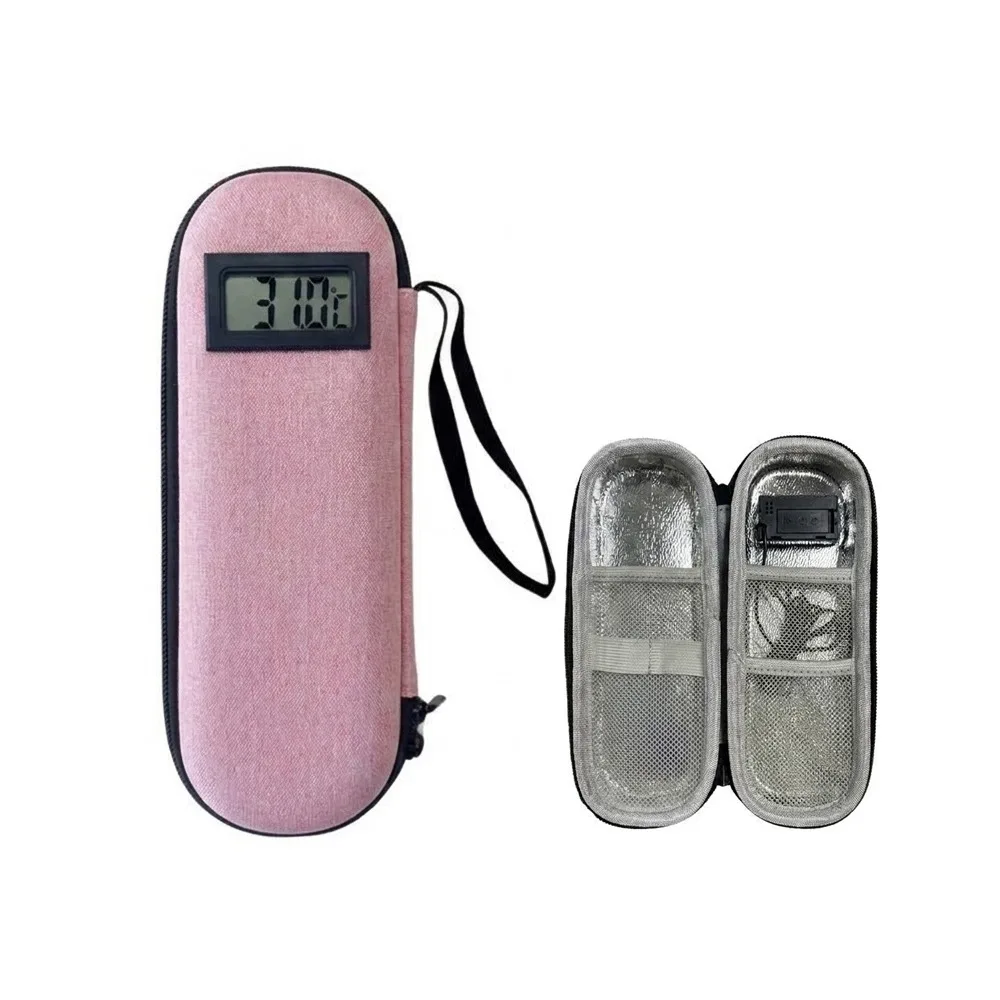 Waterproof Insulin Vial Cooling Bag Thermometer Display Thermal Insulated Insulin Cooler Travel Case Refrigerated Bag