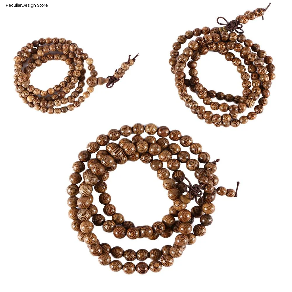 Fashion Hot Sale Bangle Jewelry Wenge Wooden Tibetan Buddhist Prayer Beads Rosary Mala Bracelet Buddha