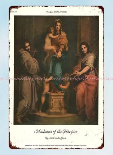 MADONNA OF THE HARPIES 1924 artwork by Andrea del Sarto metal tin sign