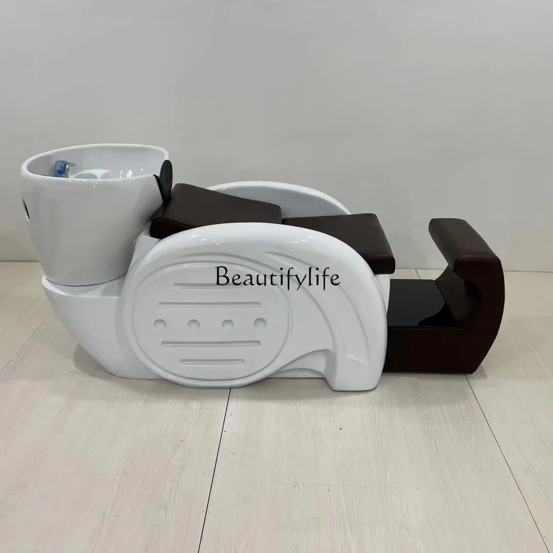 

yj32 Barber shop half-lying flush bed hair salon special simple and comfortable punch bed fiberglass upgrade