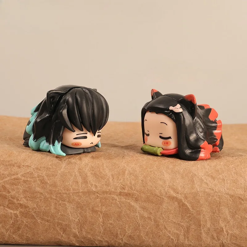 Dämon Sayer Anime Zenitsu Nezuko Tanjiro Kanroji Muichiro Figur Aktion Q Niedliche Figur Schreibtisch Ornament Kocchion und ys Geschenk