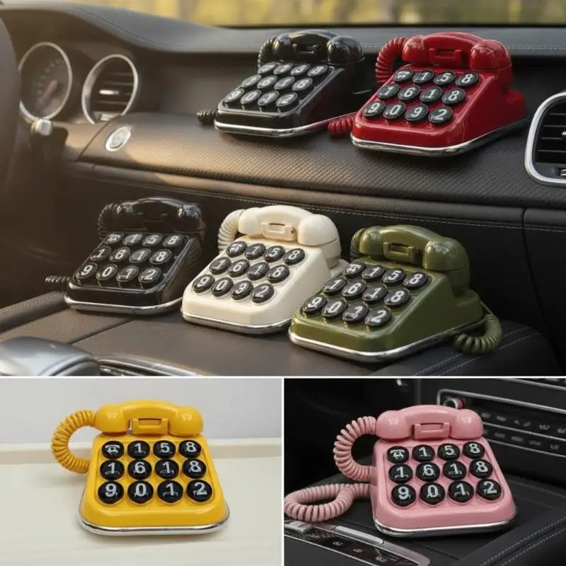 Creative Temporary Car Parking Phone Number Sign Retro Landline Telephone Style Easy to Read Auto Interior Decor Gift